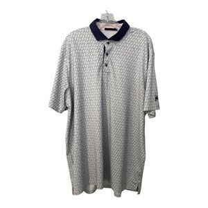 Greyson Polo Shirt Men's XL Blue Geometric All Over Print Stretch Logo Golf
